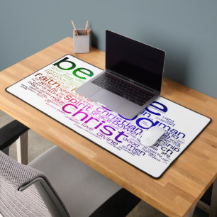 Christliche Wortwolke Schreibtischunterlage