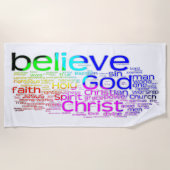 Christliche Wortwolke Strandtuch (Vorderseite)