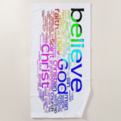 Christliche Wortwolke Strandtuch (Vorderseite)