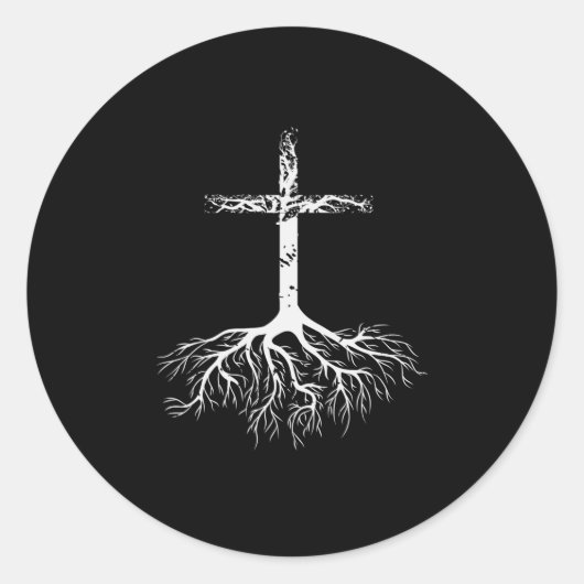 Christliche Wurzel deines Glaubens an Jesus Christ Runder Aufkleber (Vorderseite)