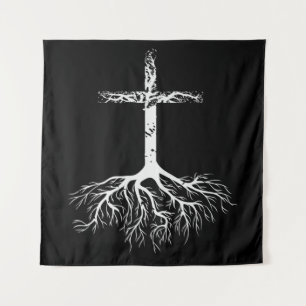 Christliche Wurzel deines Glaubens an Jesus Christ Wandteppich