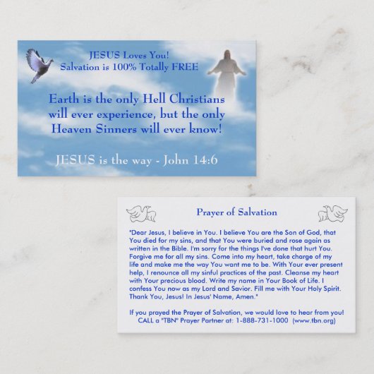 Christliche Zeugenausweis Visitenkarte (Vorne/Hinten)