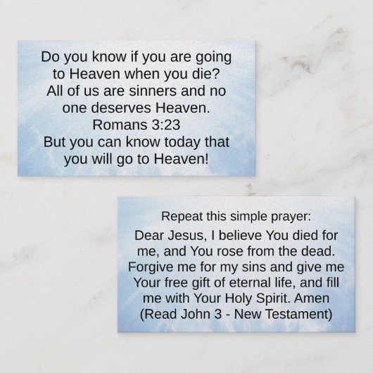 Christliche Zeugenausweis Visitenkarte (Vorne/Hinten)