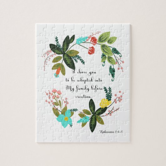 Christliche Zitat-Kunst - Ephesians 1:4 - 5 Puzzle (Vertikal)