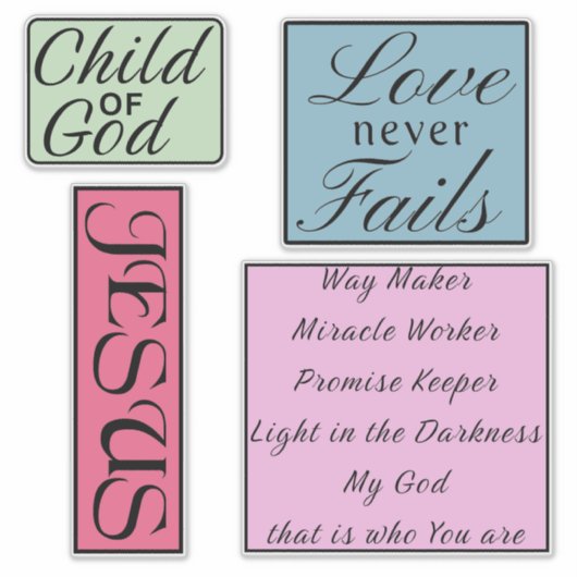 Christliche Zitate Aufkleber (Vorderseite)