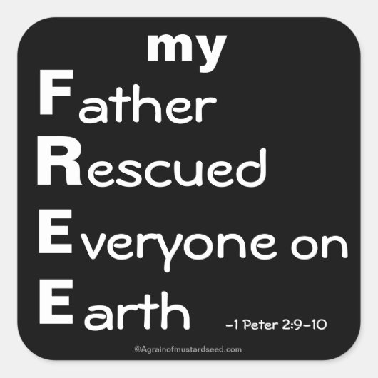 Christliche Zitate Quadratischer Aufkleber (Vorderseite)