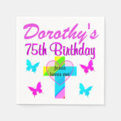 CHRISTLICHEN 75. ZOLL GEBURTSTAG NAPKINS SERVIETTE (Vorderseite)