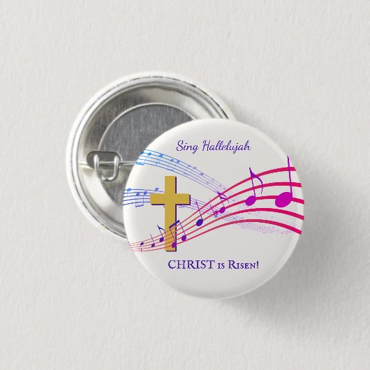 Christlichen HALLELUJAH CHRIST IST RISEN OsterMAH Button (Vorne & Hinten)