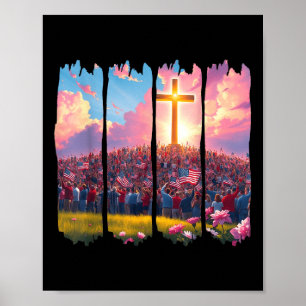 Christlicher 4. Juli Patriotische Religiöse Jesus Poster