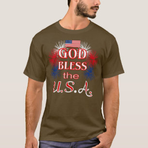 Christlicher 4. Juli Patriotischer Gott segne die T-Shirt