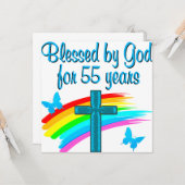 CHRISTLICHER 55. GEBURTSTAG KARTE (Vorderseite/Rückseite Beispiel)