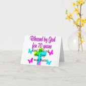 CHRISTLICHER 70. GEBURTSTAG KARTE (Gelbe Blume)