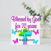 CHRISTLICHER 70. GEBURTSTAG KARTE (Stehend Vorderseite)