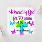 CHRISTLICHER 70. GEBURTSTAG KARTE (Vorderseite/Rückseite Beispiel)
