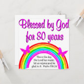 CHRISTLICHER 80. GEBURTSTAG KARTE (Vorderseite/Rückseite Beispiel)