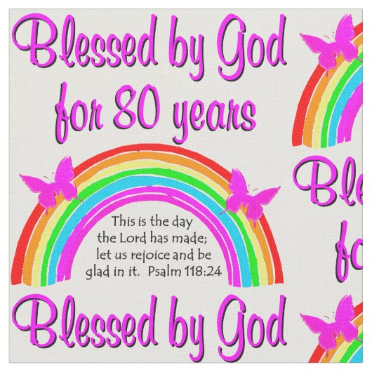 CHRISTLICHER 80. GEBURTSTAG STOFF (Nahaufnahme)