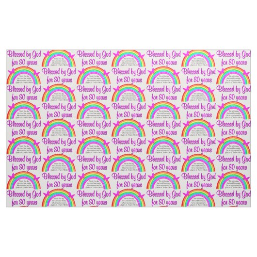 CHRISTLICHER 80. GEBURTSTAG STOFF (Fat Quarter (45,7 x 55,9 cm))