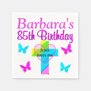 CHRISTLICHER 85. GEBURTSTAG PERSONALISIERTE NAPKIN SERVIETTE