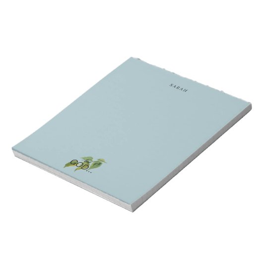 Christlicher, aber GOD Foliage Individuelle Name D Notizblock (Rotiert)