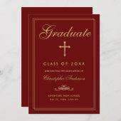 Christlicher Abschluss Red Gold Cross Ankündigung (Vorne/Hinten)