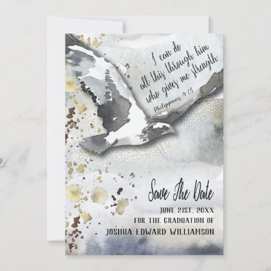 Christlicher Abschluss Save the Date (Vorderseite)