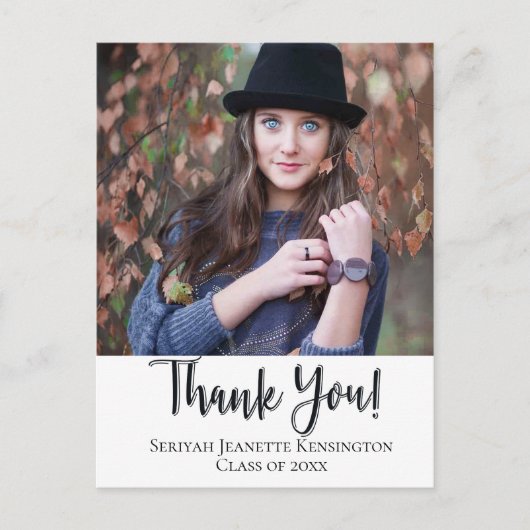 Christlicher Abschluss Vielen Dank Typografie Postkarte (Vorderseite)