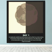 christlicher abstrakter Mindestart-Genese-Tag1 s1 Leinwanddruck (Insitu (Holzboden))