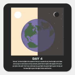 christlicher abstrakter minimaler Tag4 s1 Quadratischer Aufkleber