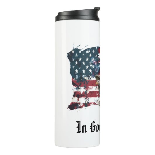 *~* Christlicher Adlerfahne Gold Cross AP16 Thermosbecher (Nach links gedreht)