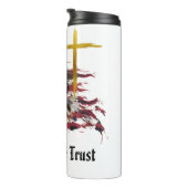 *~* Christlicher Adlerfahne Gold Cross AP16 Thermosbecher (Nach rechts gedreht)