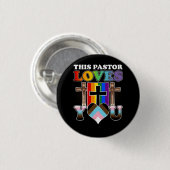 Christlicher Alleininklusiv-Pride Clergy Dieser Pa Button (Vorne & Hinten)