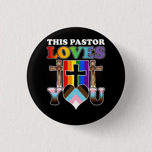 Christlicher Alleininklusiv-Pride Clergy Dieser Pa Button (Vorderseite)