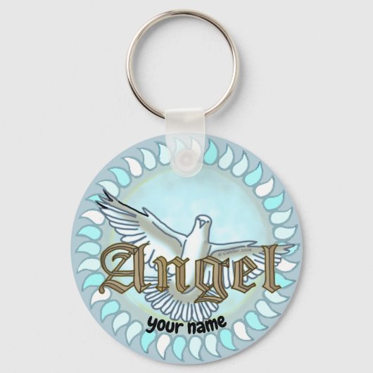 Christlicher Angel-Dove-Schlüsselanhänger Schlüsselanhänger (Vorderseite)