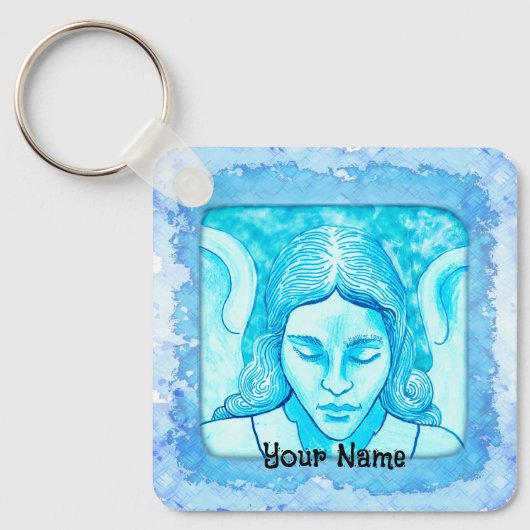 Christlicher Angel Head Sketch Schlüsselanhänger (Vorderseite)