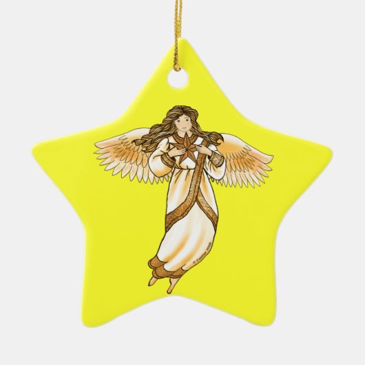 Christlicher Angel Keramik Ornament (Vorne)