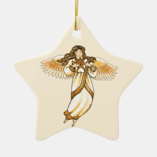 Christlicher Angel Keramik Ornament (Vorne)