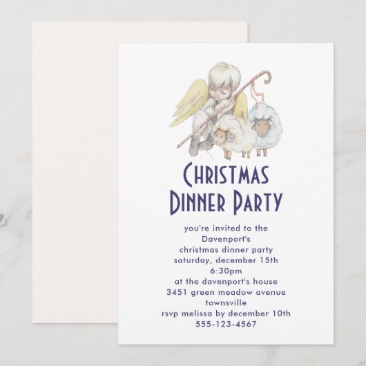 Christlicher Angel-Schäferhund mit Party zum Abend Einladung (Vorne/Hinten)