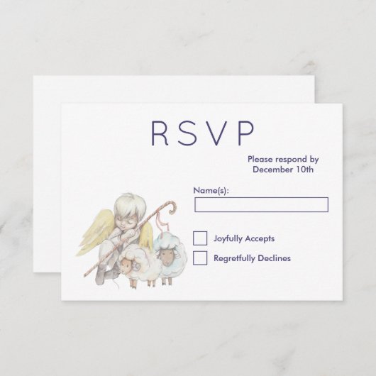 Christlicher Angel Shepherd mit Schafen UAWG RSVP Karte (Vorne/Hinten)