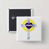 Christlicher Auferstehungstag des Blauen Himmels Button (Vorne & Hinten)