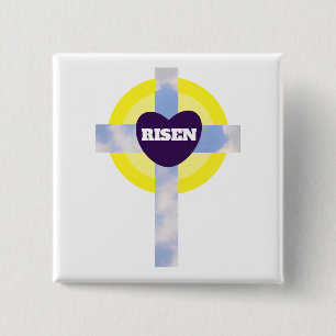 Christlicher Auferstehungstag des Blauen Himmels Button