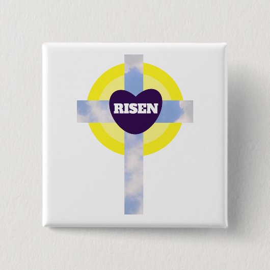 Christlicher Auferstehungstag des Blauen Himmels Button (Vorderseite)