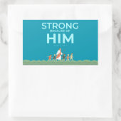 Christlicher Aufkleber Psalm 28:7 Stark in Ihm (Tasche)