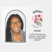 Christlicher AUGUST Geburtsmonat Blume NAME FOTO Fleecedecke (Vorderseite (Horizontal))