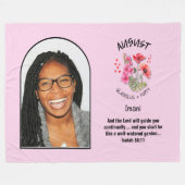 Christlicher AUGUST Geburtsmonat Blume NAME FOTO Fleecedecke (Vorderseite (Horizontal))