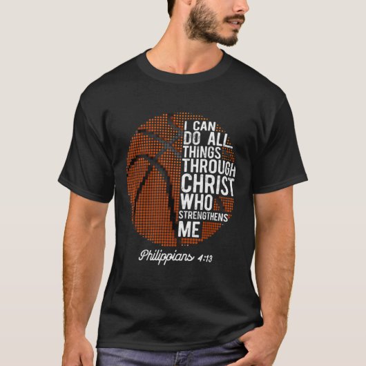 Christlicher Basketball Ich kann alles machen Phil T-Shirt (Vorderseite)