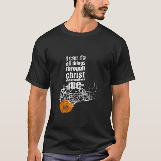 Christlicher Basketball Ich kann alles machen Phil T-Shirt (Vorderseite)