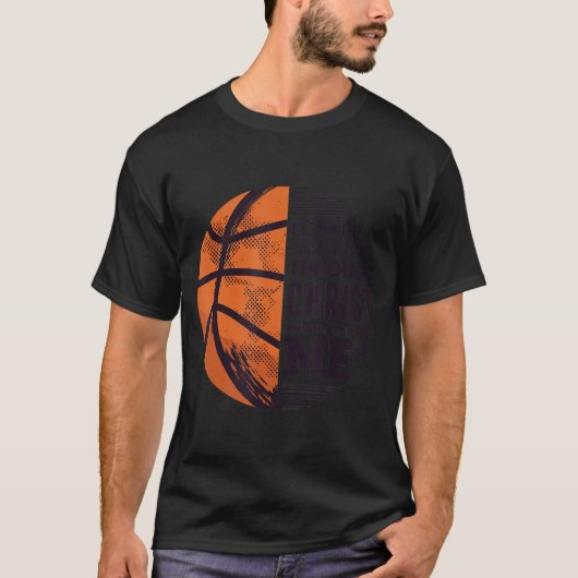 Christlicher Basketball kann ich alles tun T-Shirt (Vorderseite)