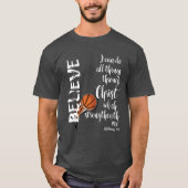 Christlicher Basketball mit I kann alles Verse T-Shirt (Vorderseite)