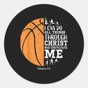 Christlicher Basketball S Men Boys Kinder Religiös Runder Aufkleber