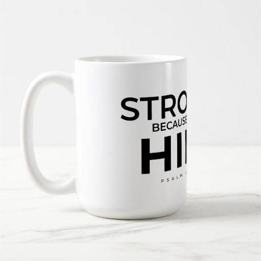 Christlicher Becher Psalm 28:7 Stark in Ihm Kaffeetasse (Links)